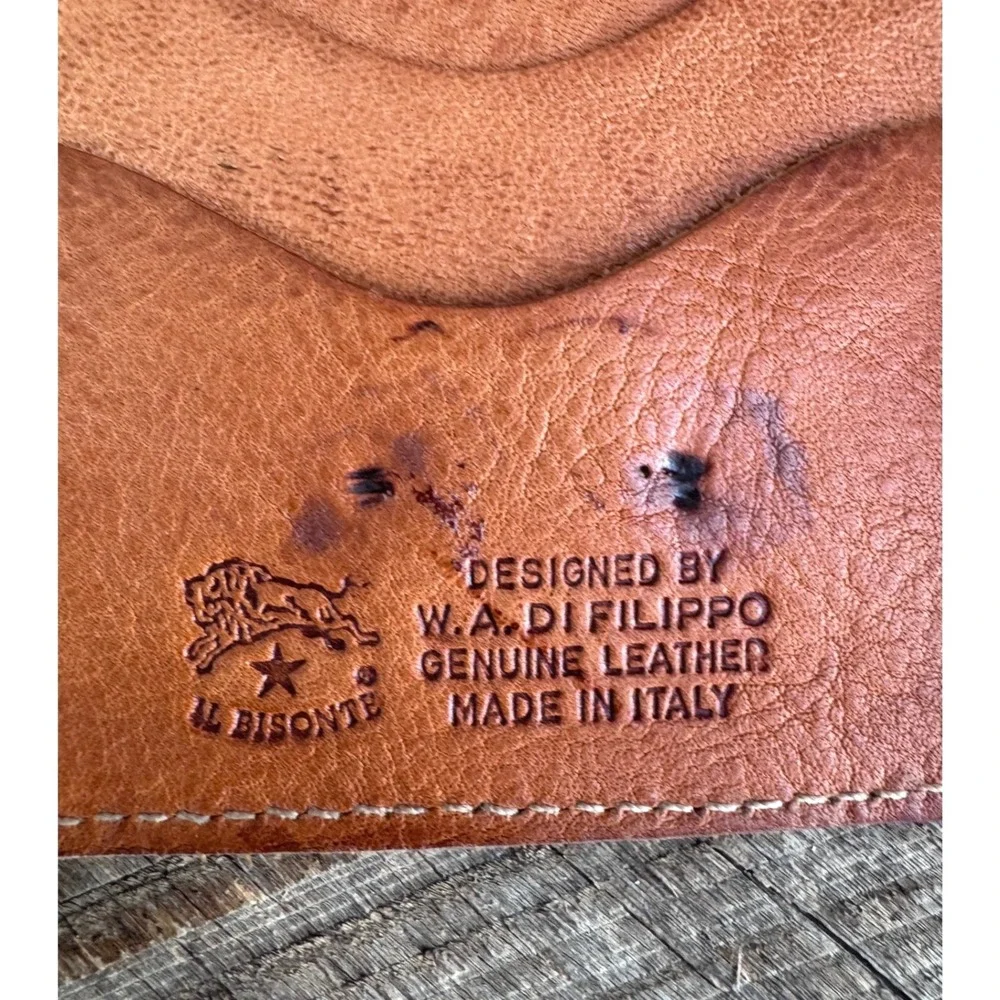 Distressed Il Bisonte Long Leather Rodeo Roper Western Style Bifold Vintage